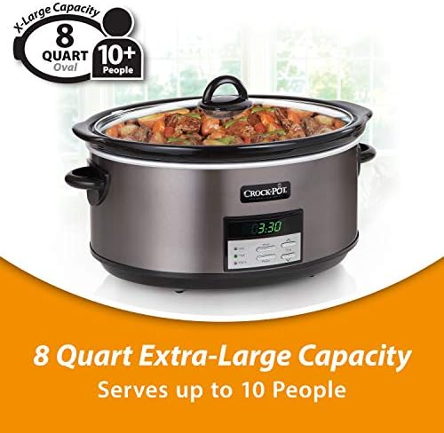 8 Quart Programmable Slow Cooker with Auto Warm - Curated Catalog W1