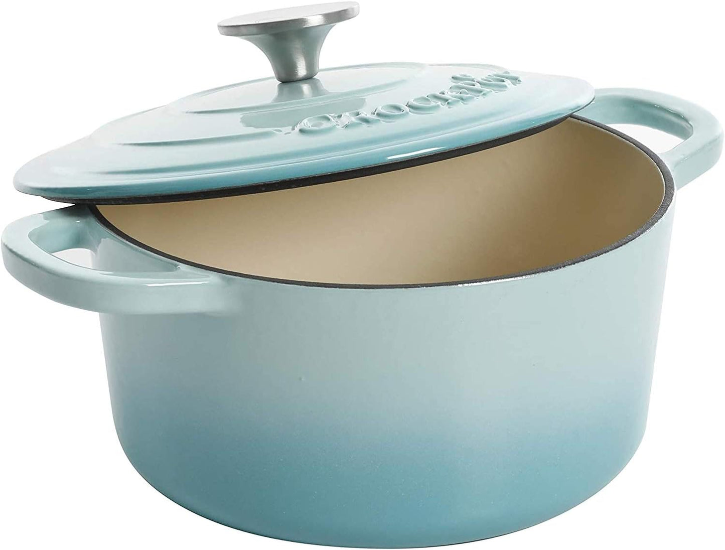 3 Quart Enameled Cast Iron Dutch Oven – Aqua - Curated Catalog T0